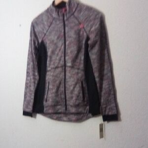 Athletic Zip-Up Jacket - Pink and Black